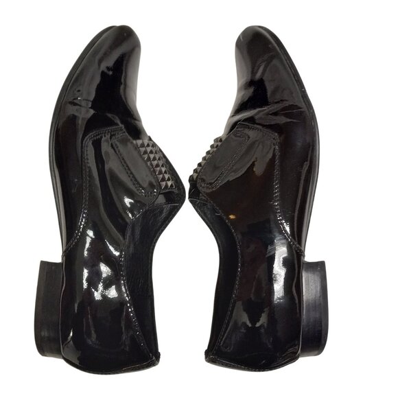 Sam Edelman Size 8 M Womens Kennedy Black Patent Leather Studded Slip On Loafers - Picture 4 of 13